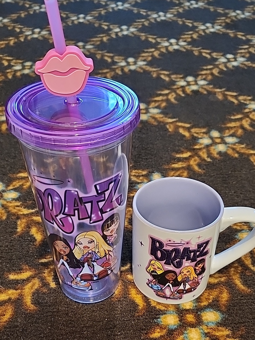 Bratz Purple Acrylic Tumbler with Straw & Bratz Ceramic Mug - Purple Accent